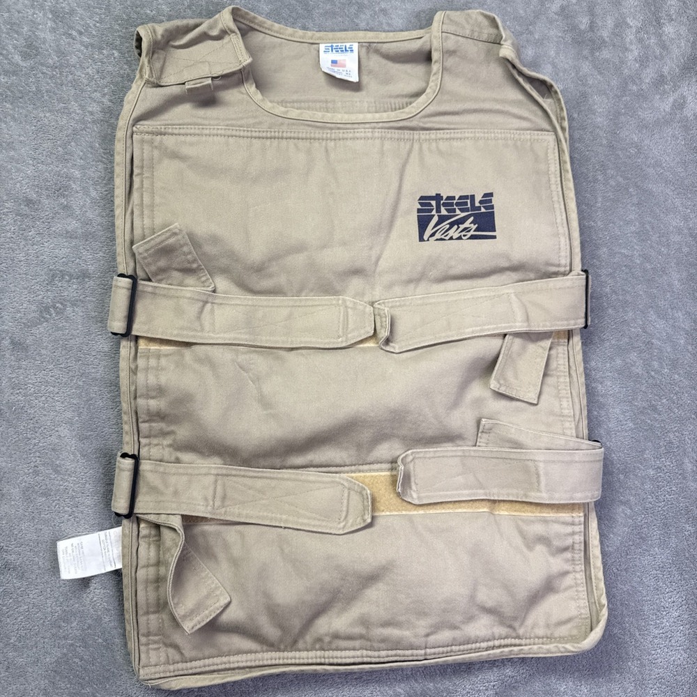 Steele SA1140-FR Thermo Cooling Vest Beige Made‎ In USA 6 Pockets
